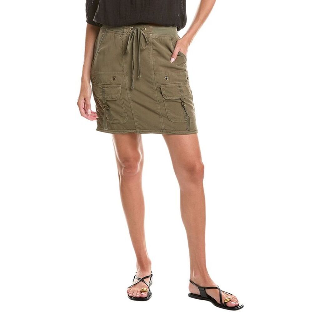 Xcvi Womens Leto Twill Mini Skirt, Gray